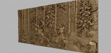 Art pano (Deer and doe, PH_0305) 3D models for cnc